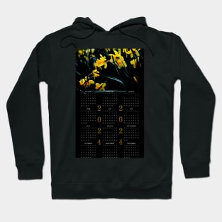 Daffodil Blooms • 2024 Year-at-a-glance Calendar Hoodie